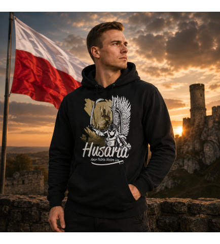 BLUZA Z KAPTUREM HUSARIA AMOR PATRIA NOSTRA LEX